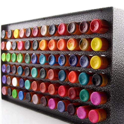 78 Holes Iron Tattoo Holder for Pigment Ink Wall-Mounted Tattoo Ink Display Rack